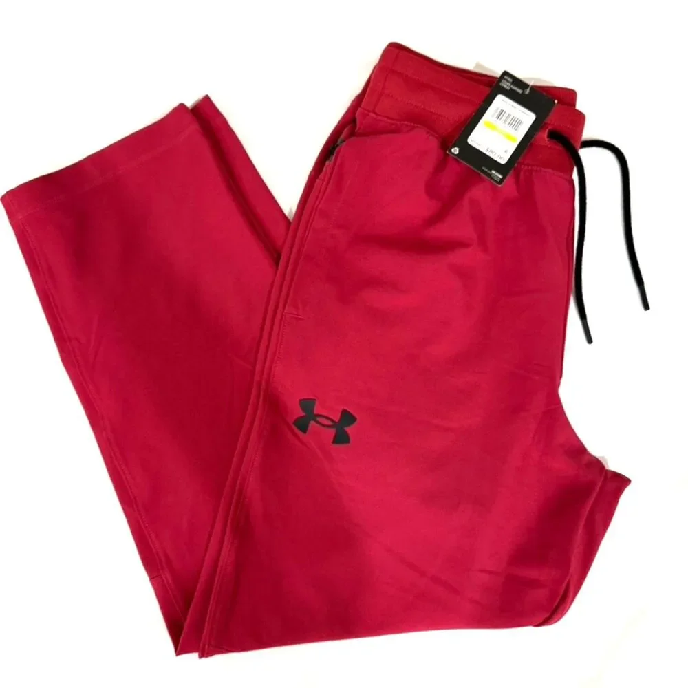 Under Armour NWT Mens Medium Red Maroon Sportstyle Elite‎ Crop Pants 1376965